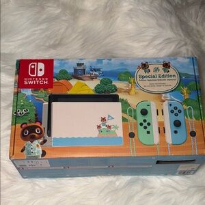 Nintendo Switch Animal Crossing Edition with Blue and Green Joy-Cons